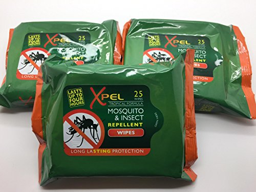 ** XPEL MOSQUITO & INSECT REPELLENT WIPES NEW ** TRAVEL 75 WIPES LONG LASTI - Bargain Genie