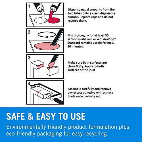 Araldite Standard 2-Part Epoxy, 15ml. Ultra Strong, Multipurpose & Solvent-Free Adhesive Ideal as Ceramic Glue, Plastic Glue, Metal Glue, Jewellery Glue & Glass Glue. For Durable Bonding & Repairs