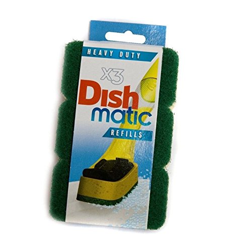 Dishmatic WHOLESALEDEALS4-U 3 x Heavy Duty Green Refill Sponges from Caraselle