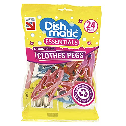 dish matic Strong Grip Clothes Pegs, 24 each - Bargain Genie
