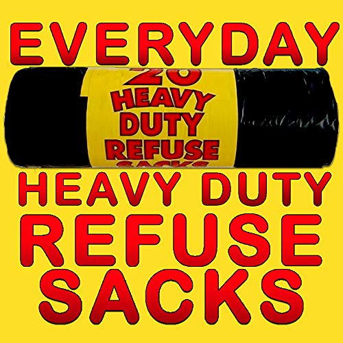400 Pcs Black Bin Bag Roll Heavy Duty Refuse sack Eco-Friendly Indoor/Outdoor Trash Can Liners Perfect for Home Office Use - 50L Capacity - 20 Microns - Bargain Genie