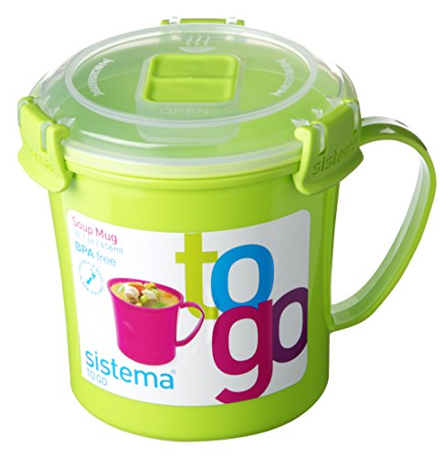 Sistema To Go Microwave Soup Mugs, 656 ml, Assorted Colours - Pack of 3 - Bargain Genie