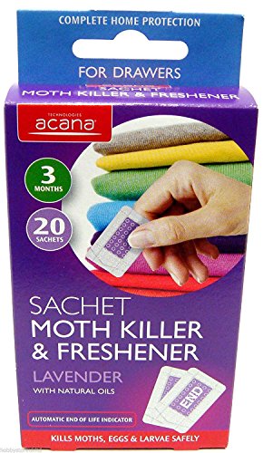 Acana Sachet Moth Killer & Freshener with Lavender Fragrance Pack of 40 3 Months - Bargain Genie