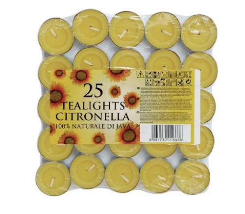 Prices Citronella Tealight Candles Mosquito Fly Insect Repeller Pack of 25 Wax For Home Outdoor - Bargain Genie
