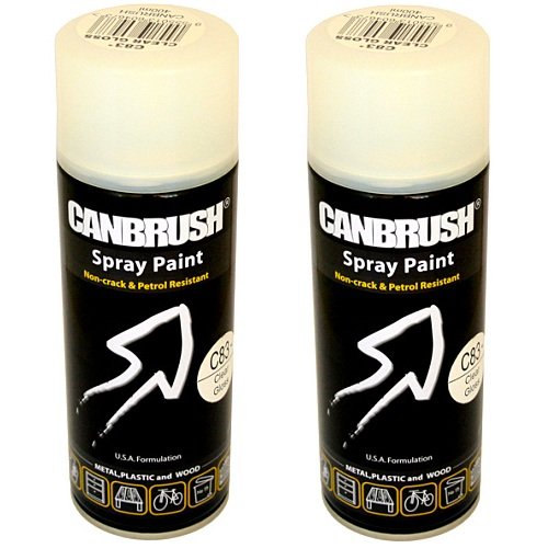 12 x CANBRUSH Spray Paint - for Metal Plastic & Wood 400ML - Clear Gloss