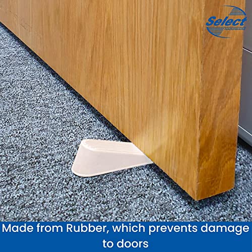 Select Hardware Door Stop, Wedge, Anti Slip Door Holder, Rubber, Cream(Almond), (Pack of 2)