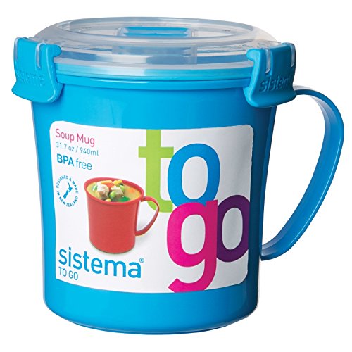Sistema To Go Microwave Soup Mugs, 656 ml, Assorted Colours - Pack of 3 - Bargain Genie