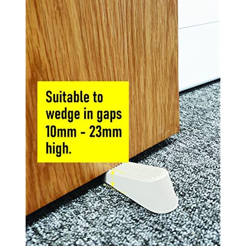Select Hardware Door Stop, Wedge, Anti Slip Door Holder, Rubber, Cream(Almond), (Pack of 2)
